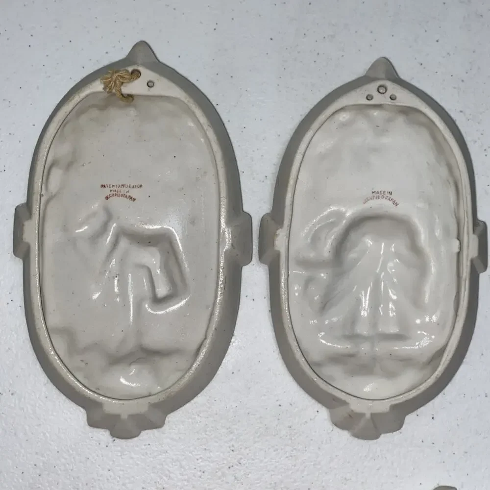 VTG Made In Occupied Japan Victorian Couples Bisque Wall‎ Plaques Hangings Lot 5